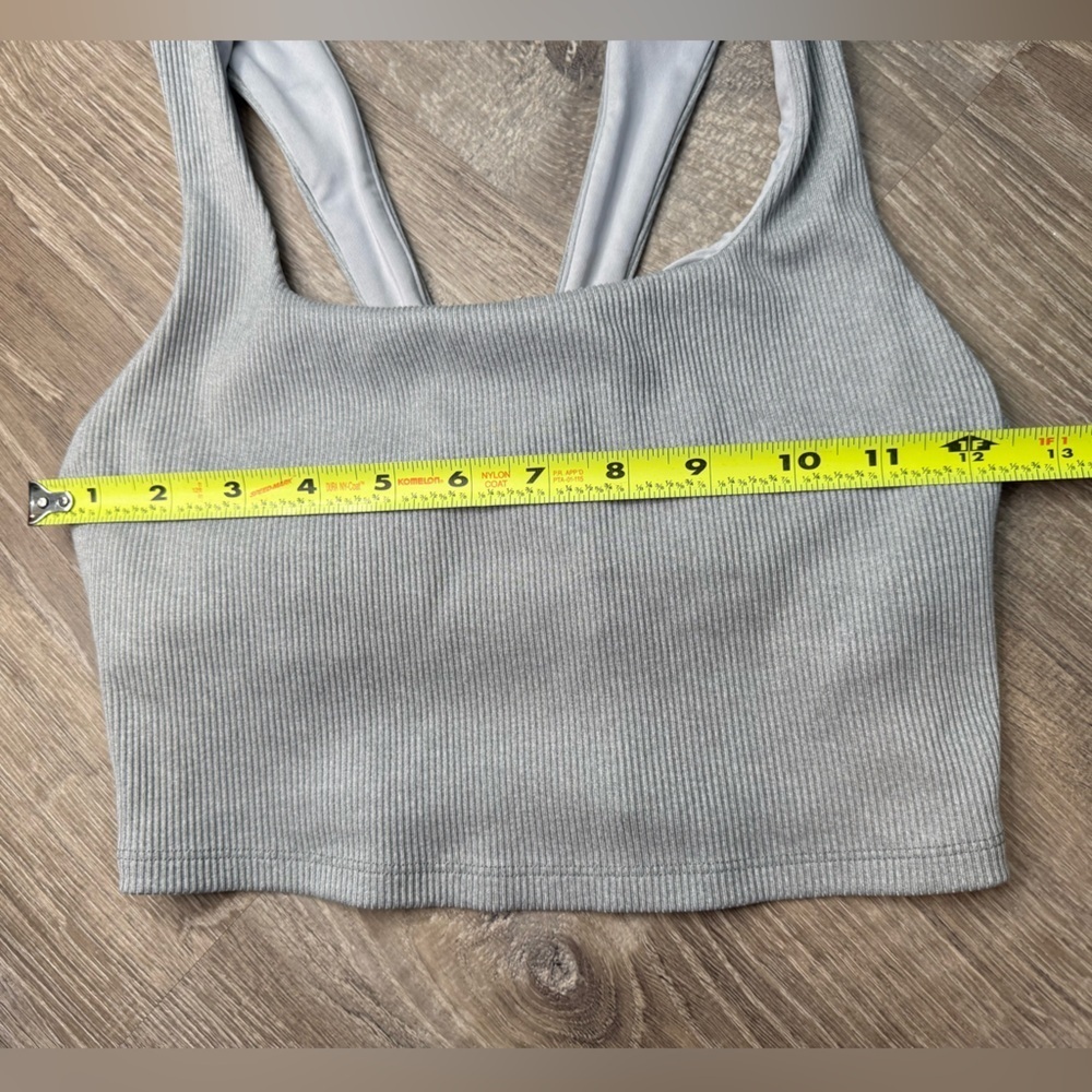 Alo Ribbed Chic Bra Tank Athletic Heather Grey XS - Picture 7 of 11